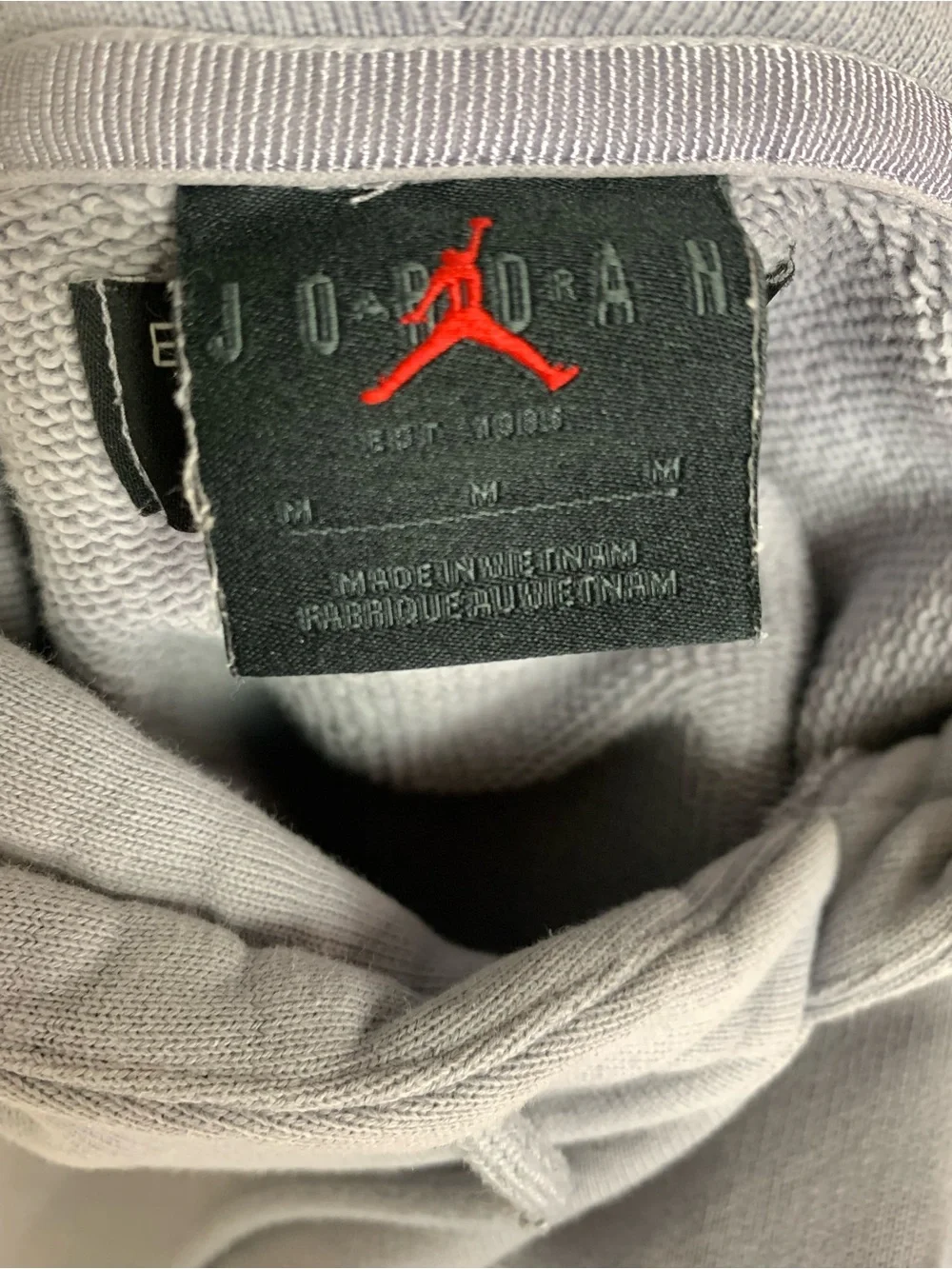 Jordan Wordmark Hoodie Light Steel Grey size medium